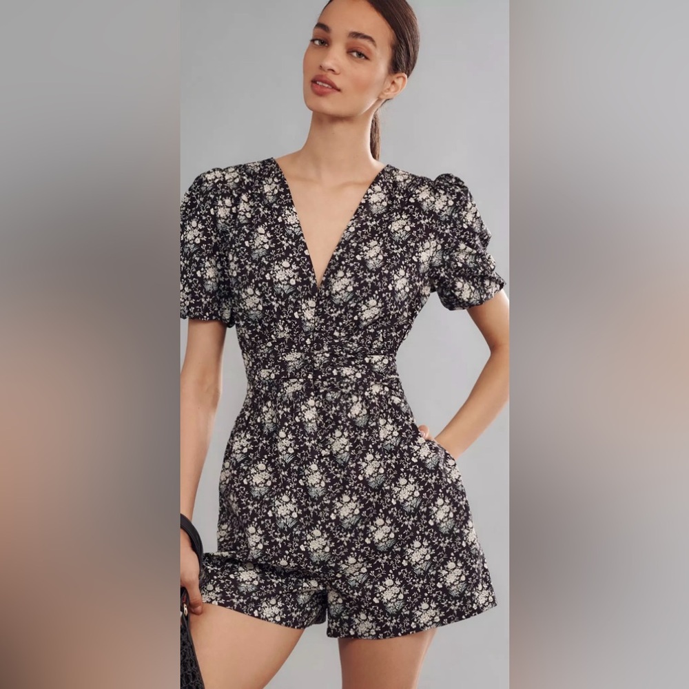 Anthropologie Katerina Button Up Romper m NWT